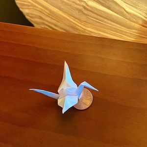 Small origami paper cranes